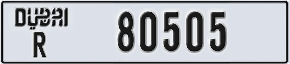 UAE License Plate Dubai R 80505