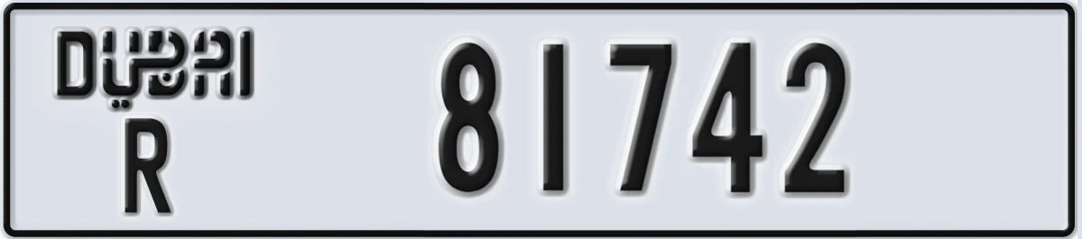 UAE License Plate Dubai R 81742