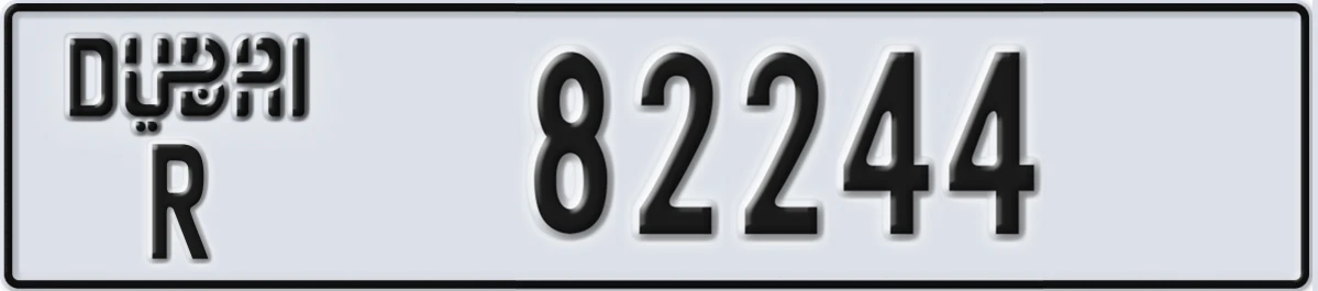 UAE License Plate Dubai R 82244