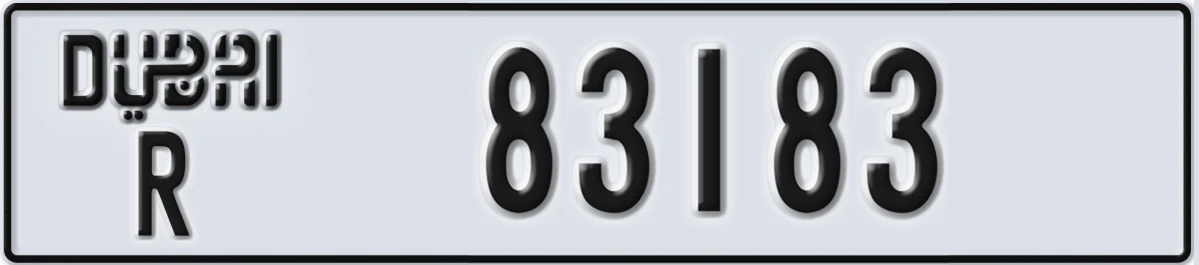 UAE License Plate Dubai R 83183
