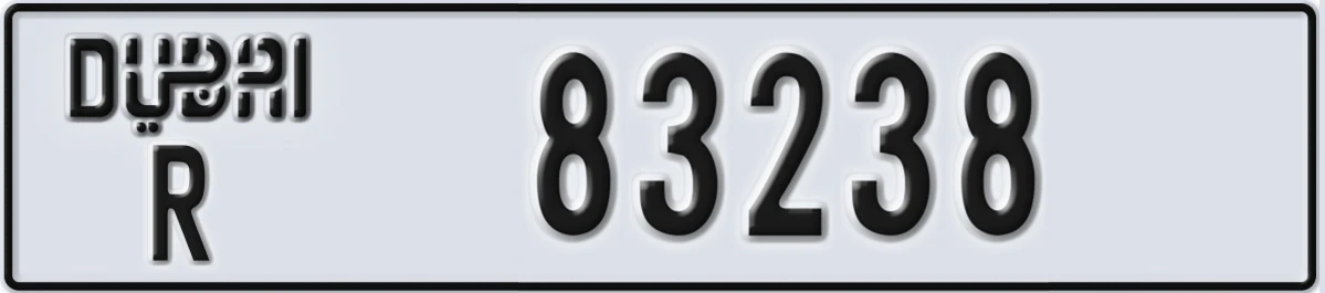 UAE License Plate Dubai R 83238