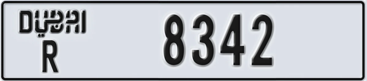 UAE License Plate Dubai R 8342