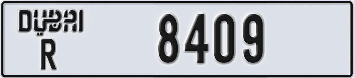 UAE License Plate Dubai R 8409