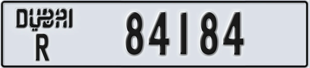 UAE License Plate Dubai R 84184