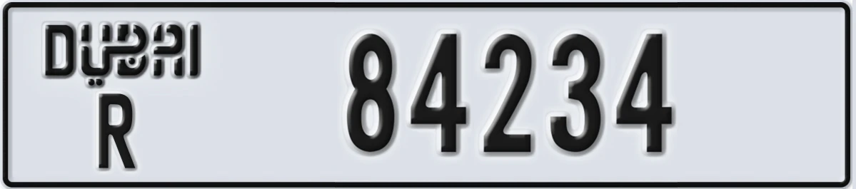 UAE License Plate Dubai R 84234