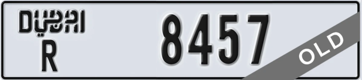 UAE License Plate Dubai R 8457