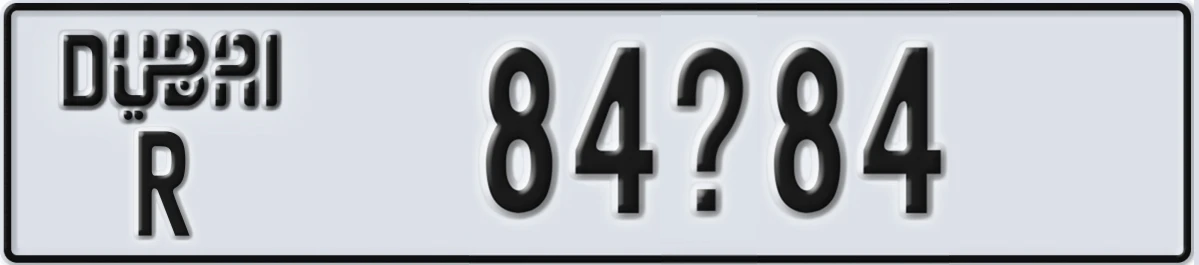 UAE License Plate Dubai R 84X84