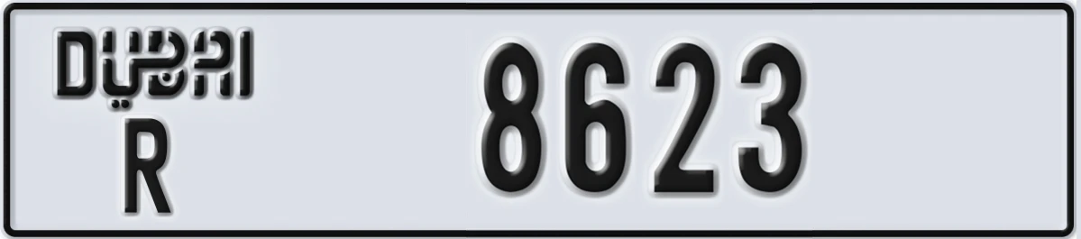 UAE License Plate Dubai R 8623