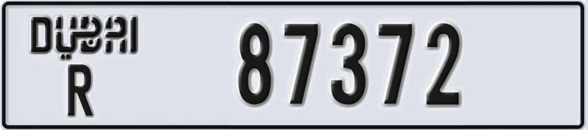 UAE License Plate Dubai R 87372
