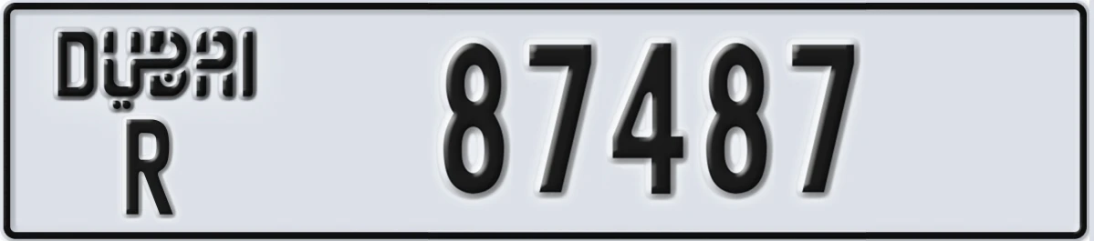 UAE License Plate Dubai R 87487