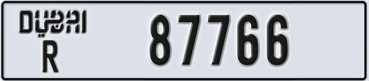 UAE License Plate Dubai R 87766