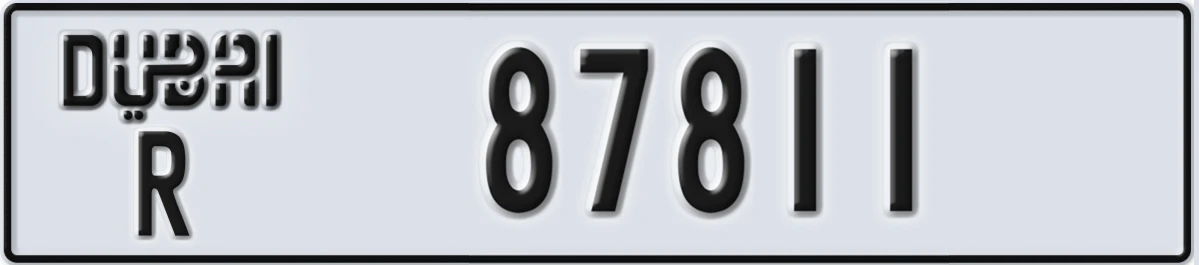 UAE License Plate Dubai R 87811