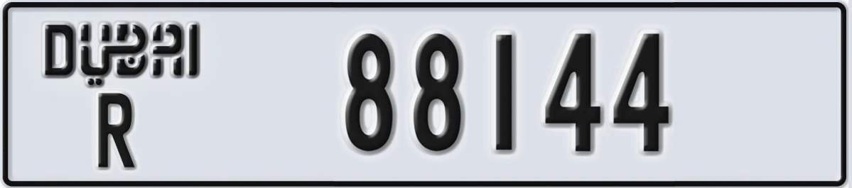 UAE License Plate Dubai R 88144