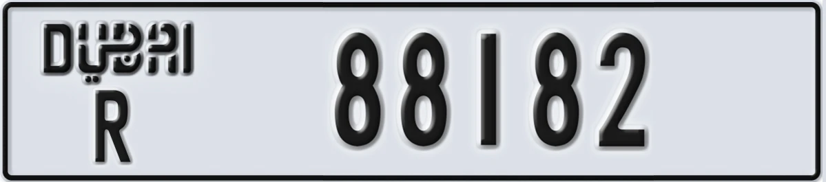 UAE License Plate Dubai R 88182