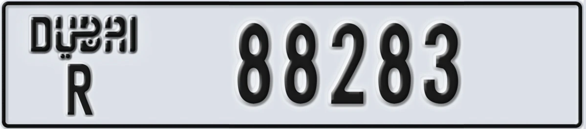 UAE License Plate Dubai R 88283