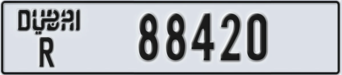 UAE License Plate Dubai R 88420