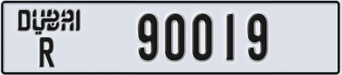 UAE License Plate Dubai R 90019