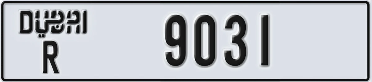 UAE License Plate Dubai R 9031