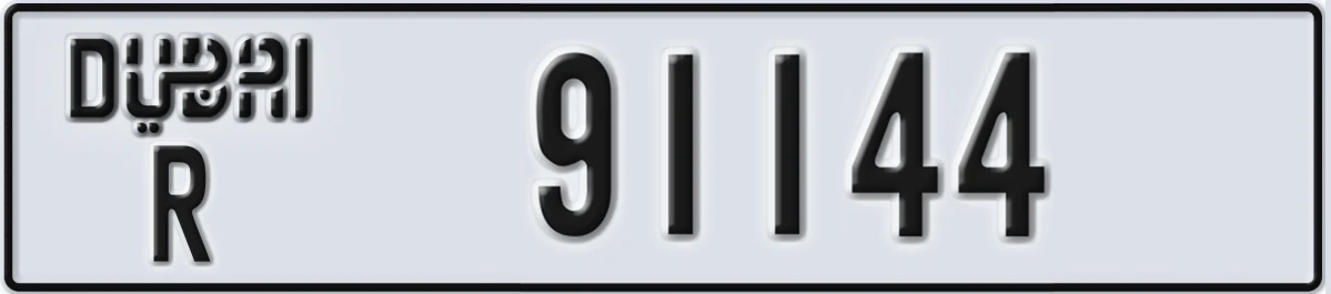 UAE License Plate Dubai R 91144