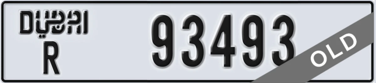 UAE License Plate Dubai R 93493