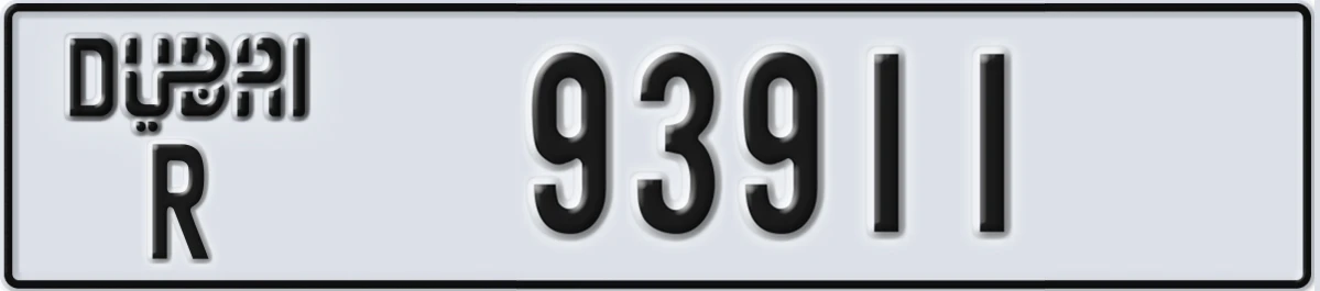 UAE License Plate Dubai R 93911