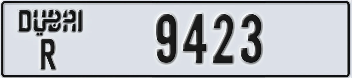 UAE License Plate Dubai R 9423
