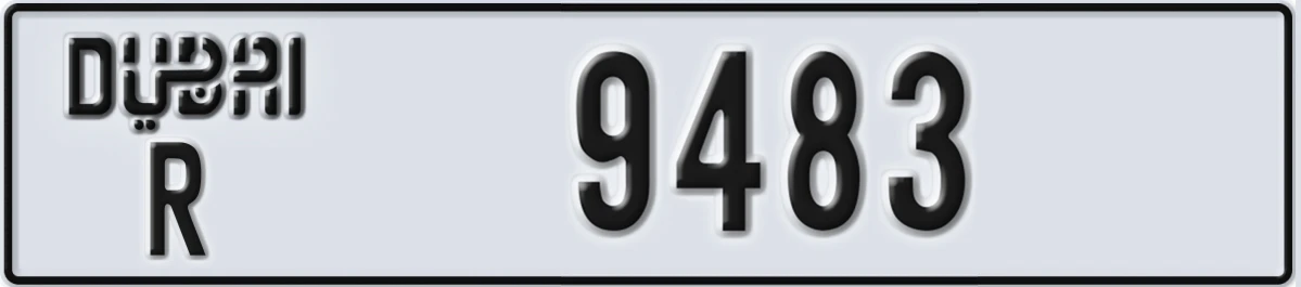 UAE License Plate Dubai R 9483