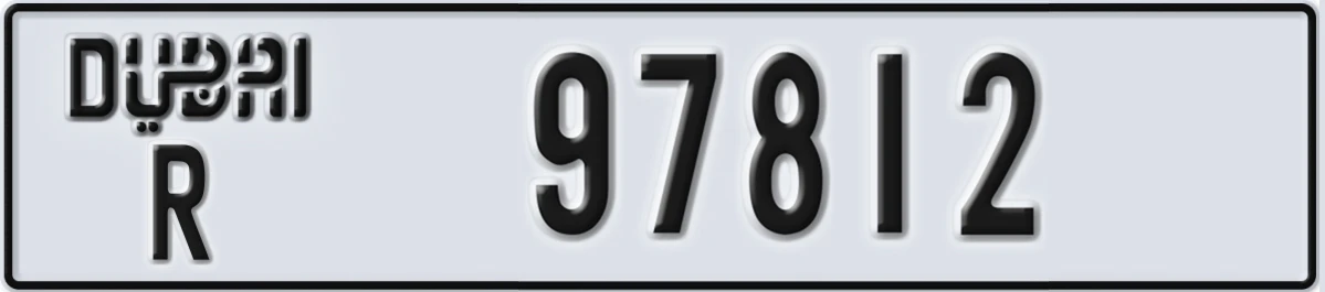 UAE License Plate Dubai R 97812