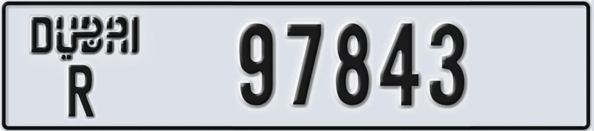 UAE License Plate Dubai R 97843