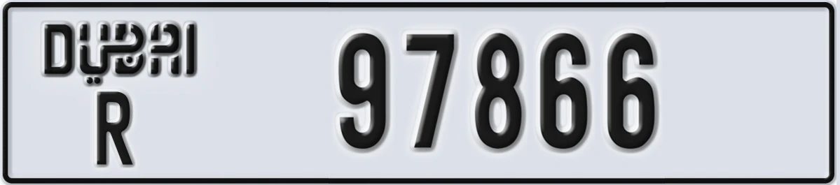 UAE License Plate Dubai R 97866