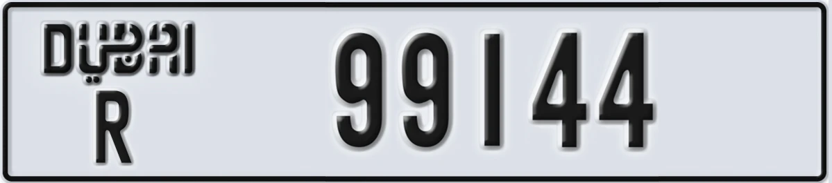 UAE License Plate Dubai R 99144