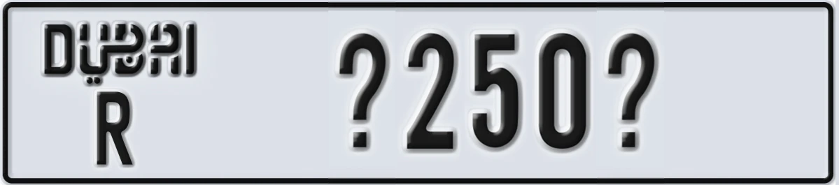 UAE License Plate Dubai R X250X