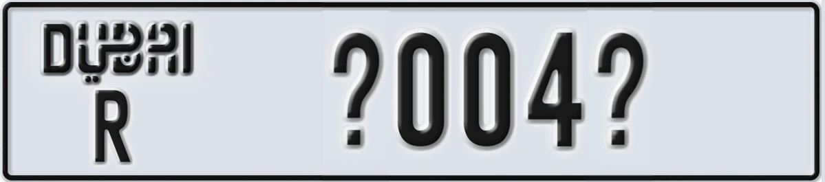 UAE License Plate Dubai R X004X