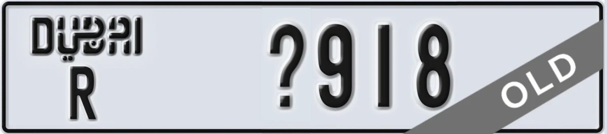 UAE License Plate Dubai R X918
