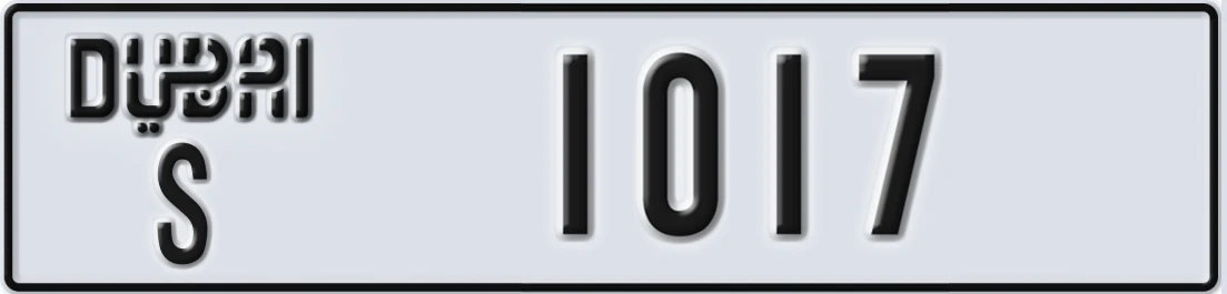 UAE License Plate Dubai S 10X17