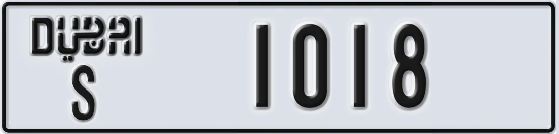 UAE License Plate Dubai S 10X18