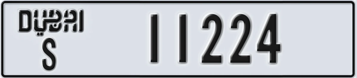 UAE License Plate Dubai S 11224