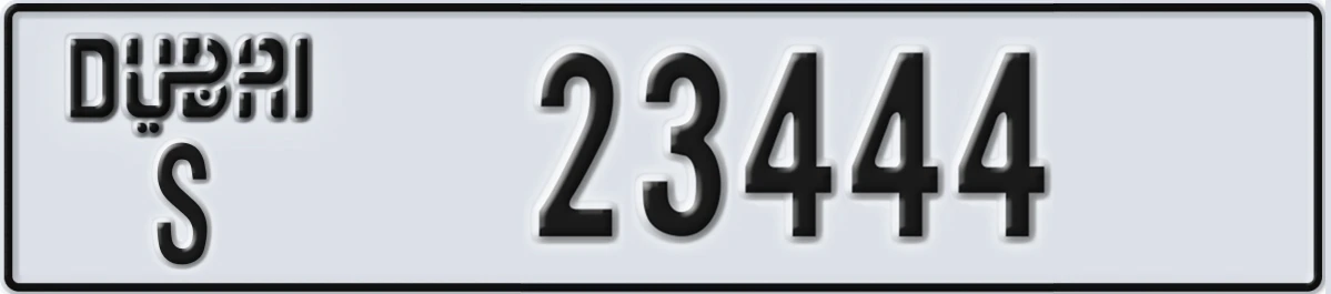 UAE License Plate Dubai S 23444