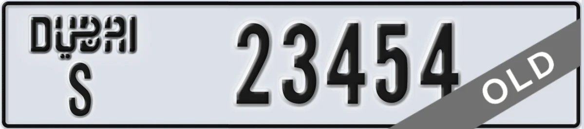 UAE License Plate Dubai S 23454