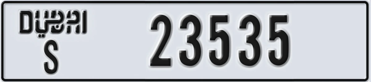 UAE License Plate Dubai S 23535