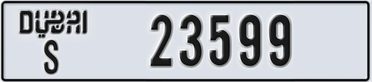 UAE License Plate Dubai S 23599