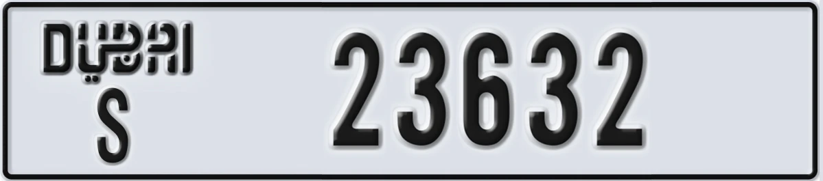 UAE License Plate Dubai S 23632