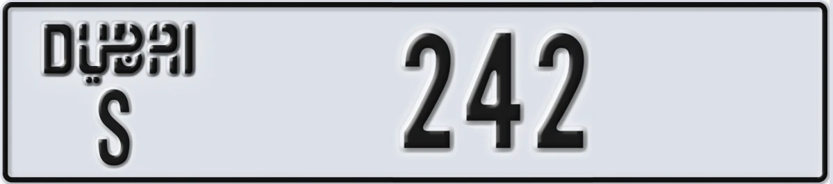 UAE License Plate Dubai S 242