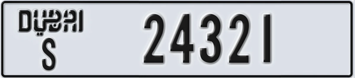 UAE License Plate Dubai S 24321