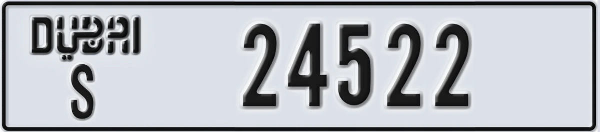 UAE License Plate Dubai S 24522