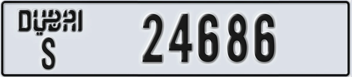 UAE License Plate Dubai S 24686