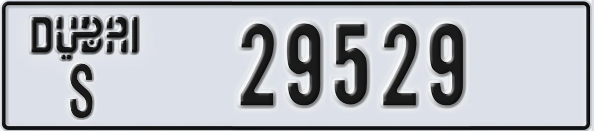 UAE License Plate Dubai S 29529
