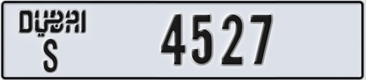 UAE License Plate Dubai S 4527
