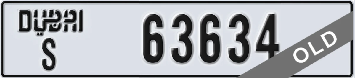 UAE License Plate Dubai S 63634