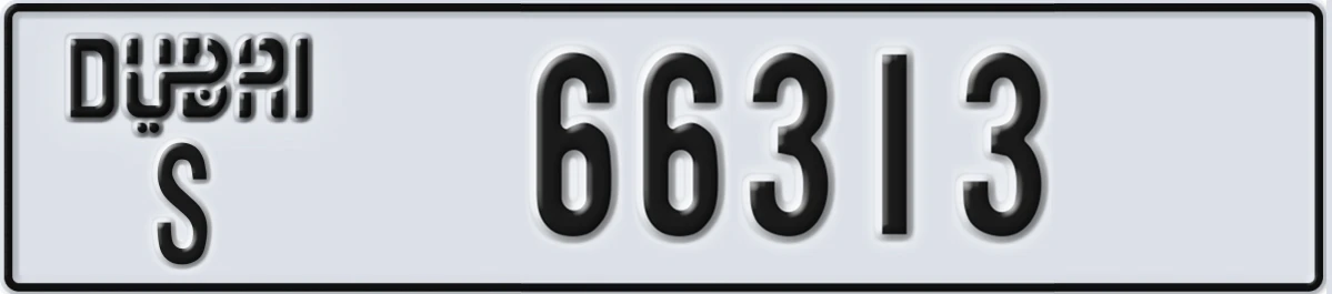 UAE License Plate Dubai S 66313